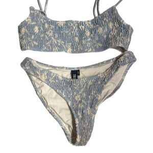 Triangl Swimwear Light Blue and Cream Bikini